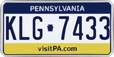 PA license plate KLG7433