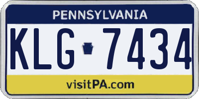 PA license plate KLG7434