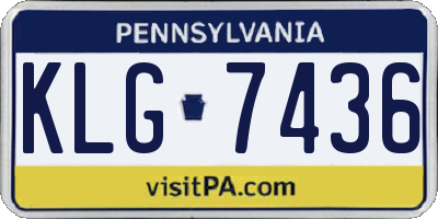 PA license plate KLG7436