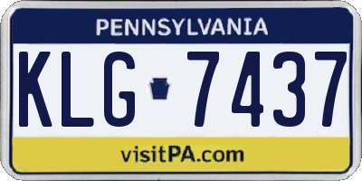 PA license plate KLG7437