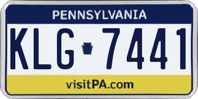 PA license plate KLG7441