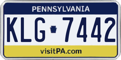 PA license plate KLG7442