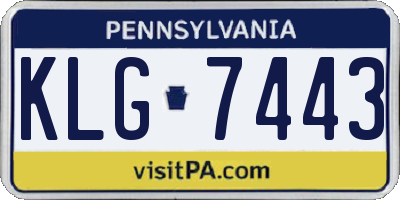 PA license plate KLG7443