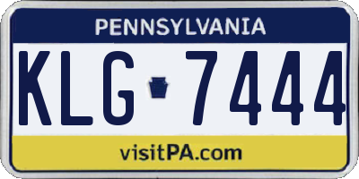 PA license plate KLG7444