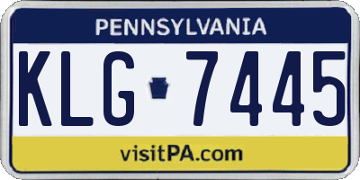 PA license plate KLG7445