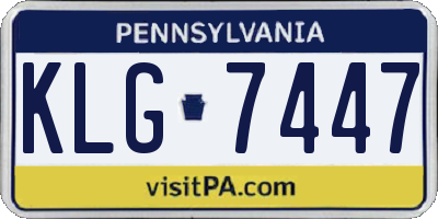 PA license plate KLG7447