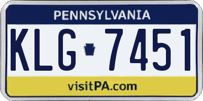 PA license plate KLG7451