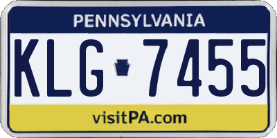 PA license plate KLG7455