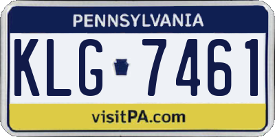 PA license plate KLG7461