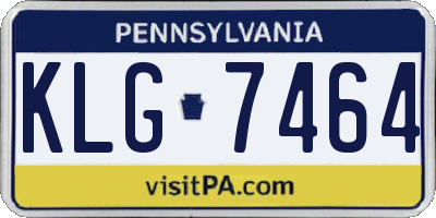 PA license plate KLG7464