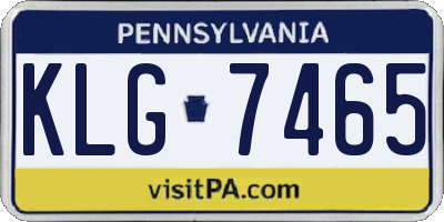 PA license plate KLG7465