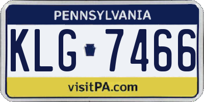 PA license plate KLG7466