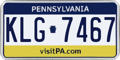PA license plate KLG7467