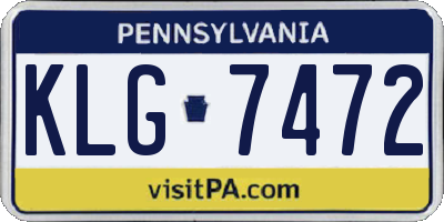 PA license plate KLG7472