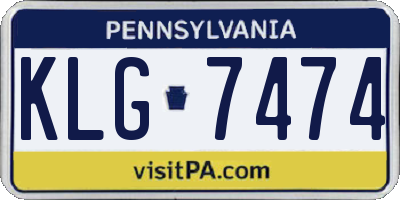 PA license plate KLG7474