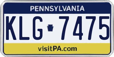 PA license plate KLG7475