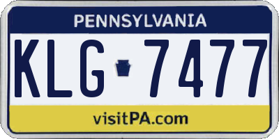 PA license plate KLG7477