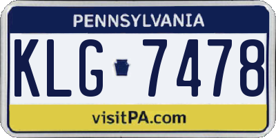 PA license plate KLG7478