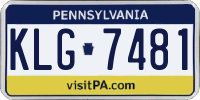 PA license plate KLG7481