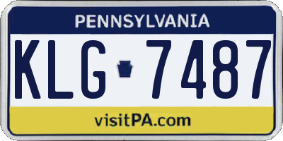 PA license plate KLG7487