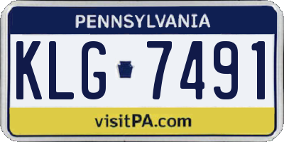 PA license plate KLG7491