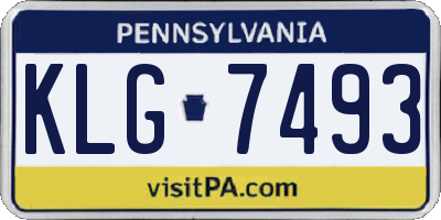 PA license plate KLG7493