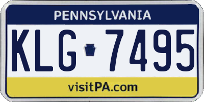 PA license plate KLG7495