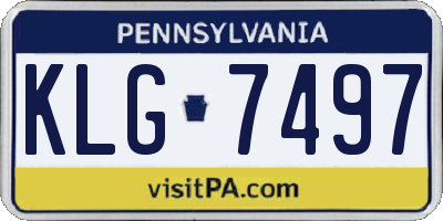 PA license plate KLG7497