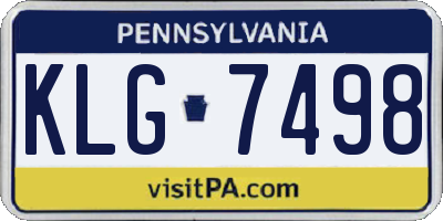 PA license plate KLG7498