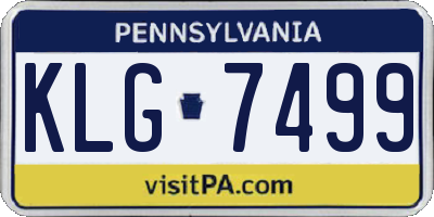 PA license plate KLG7499