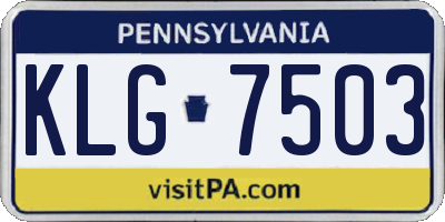 PA license plate KLG7503