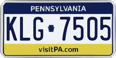 PA license plate KLG7505