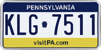 PA license plate KLG7511