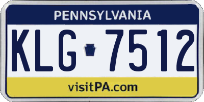 PA license plate KLG7512