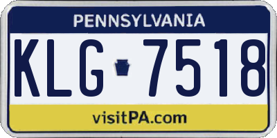 PA license plate KLG7518