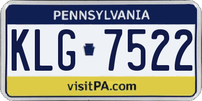 PA license plate KLG7522