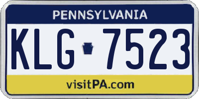 PA license plate KLG7523
