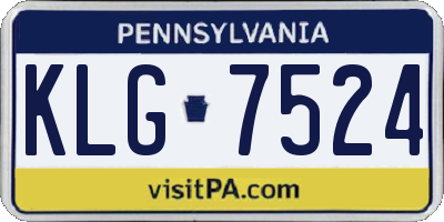 PA license plate KLG7524