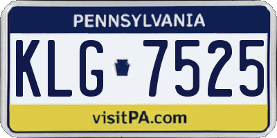 PA license plate KLG7525