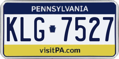PA license plate KLG7527