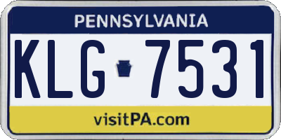 PA license plate KLG7531