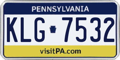 PA license plate KLG7532