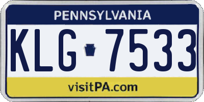 PA license plate KLG7533