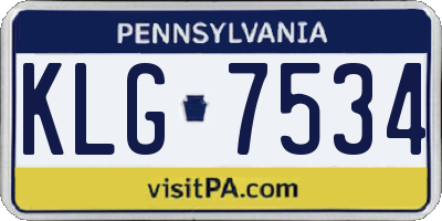 PA license plate KLG7534