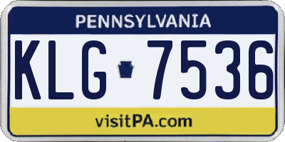 PA license plate KLG7536