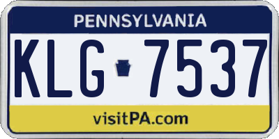 PA license plate KLG7537
