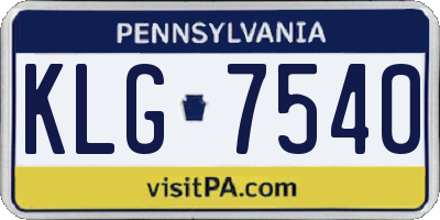 PA license plate KLG7540
