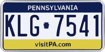 PA license plate KLG7541