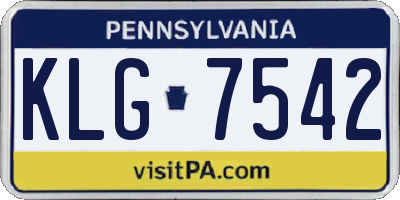 PA license plate KLG7542