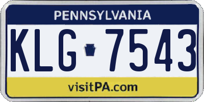 PA license plate KLG7543